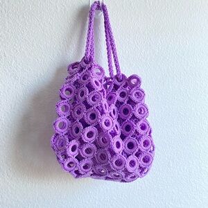 Purple Woven Mini Tote Bag